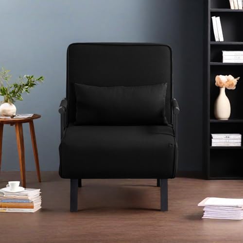3 in 1 Sleeper Sofa Bed, Futon Sofa Bed for Living Room with Side Pocket, Black Sleepers Sofa Couch with Pullout Bed, Convertible Love Seat Sleepers Bed for Living Room, Bedroom, Small Space - Image 58