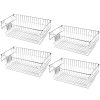 Orgneas Stackable Chest Freezer Baskets Organizer Bins, Metal Wire Baskets Pantry Organizer Produce Baskets with Tag Slot for Snacks Vegetables and Fruits