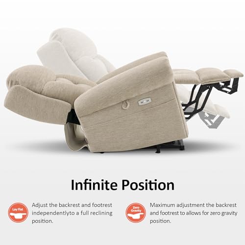 MCombo Triple Motor Power Lift Recliner Chair with Massage and Lumbar&seat Heating, Rolled Arms, Adjustable Headrest for Elderly People, Fabric 7888 (Coffee, Medium) - Image 8