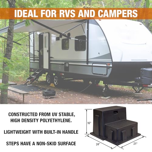 Buyers Products 3013658 Polymer Step, Made in The USA, Non-Skid Surface, Ideal Entrance Stairs for Campers, RVs, Boats, Lightweight & Easy to Carry - Image 5