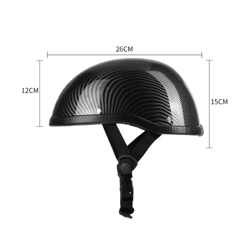 Abody Retro Style Motorcycle Half Helmet ABS+Cotton Cap for Motorcyclist Biker Ridder Carbon striation (One Size)Universal Washable - Image 6