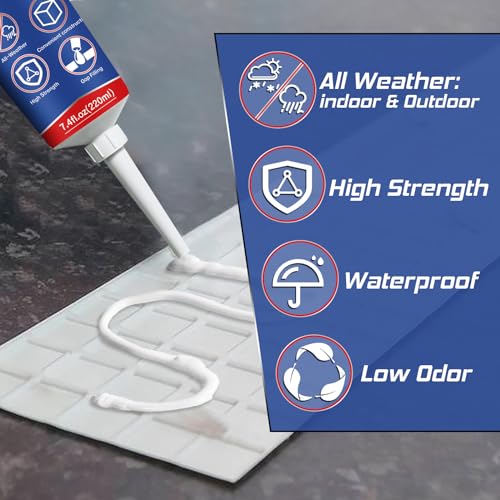 Heavy Duty Construction Adhesive, 7.4 Ounce Cement Glue Squeeze Tube, Versatile Construction Glue for Tile, Floor, Stone, Wood, Wall & More, Pack of 1 (CZJS-001) - Image 2