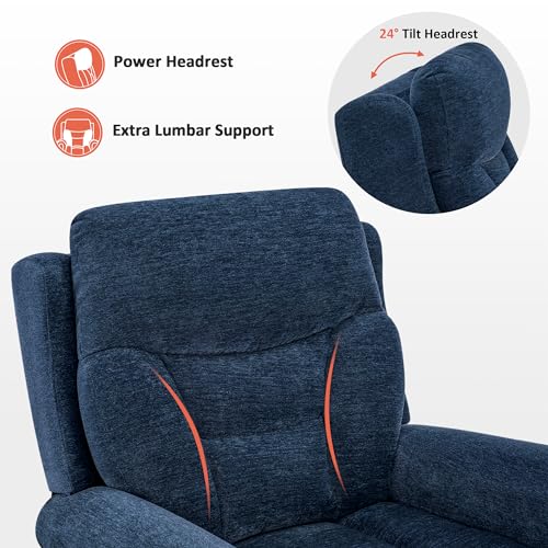 MCombo Triple Motor Power Lift Recliner Chair with Massage and Lumbar&seat Heating, Rolled Arms, Adjustable Headrest for Elderly People, Fabric 7888 (Coffee, Medium) - Image 16