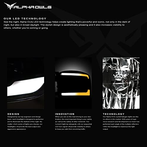 Alpha Owls 8710401 Crystal Headlights With Switchback Sequential LED Light Bar & Startup Light – Black Amber Fits 2009-2018 Dodge Ram 1500 2500 3500/2019-2023 Classic Halogen Models - Image 20