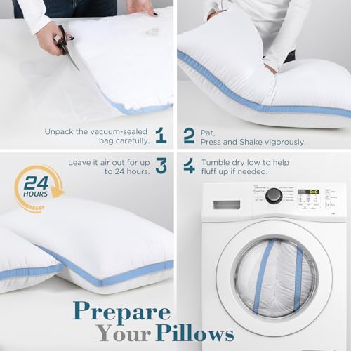 viewstar Bed Pillows King Size Set of 2, Hotel Quality, Down Alternative Big Pillow for Back, Stomach or Side Sleepers, Firm - Image 66