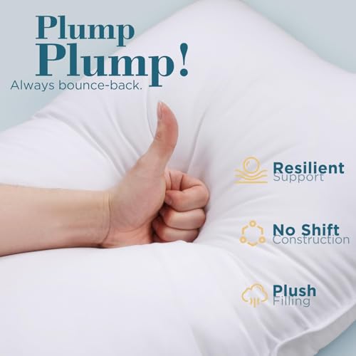 viewstar Bed Pillows King Size Set of 2, Hotel Quality, Down Alternative Big Pillow for Back, Stomach or Side Sleepers, Firm - Image 47