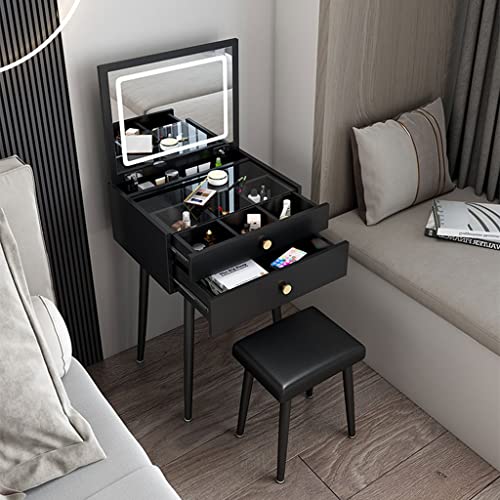 ENGENDER Makeup Vanity Vanity Table Set Flip Dresser Modern Minimalist Small Dresser for Bedroom Ladies Fashion Dresser Dresser with Drawers Vanity Table (Color : A, Size : L50cm) - Image 7
