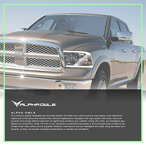 Alpha Owls 8710401 Crystal Headlights With Switchback Sequential LED Light Bar & Startup Light – Black Amber Fits 2009-2018 Dodge Ram 1500 2500 3500/2019-2023 Classic Halogen Models - Image 17